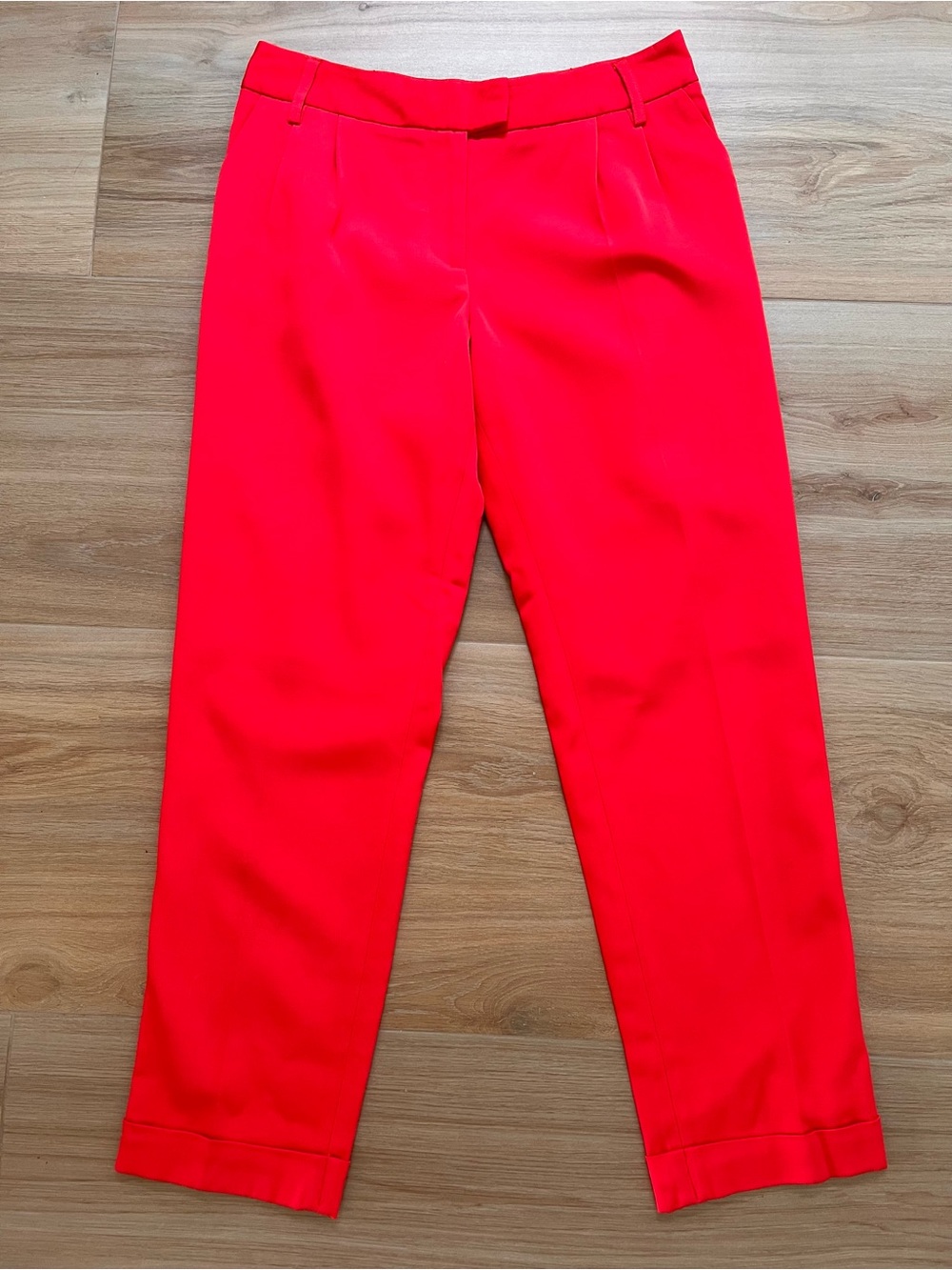 Reiss Odilia Cropped Tailored Pants Red UK 8 US 4 Lined